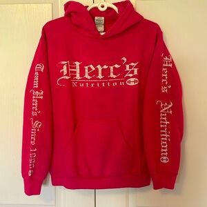 Gildan Hercs Nutrition Pink Hoodie Kangaroo Pocket S